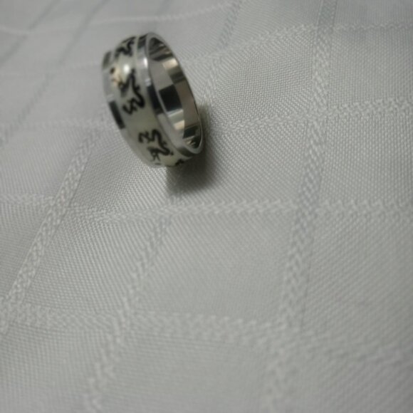 Chinese dragon pattern silver ring - Picture 3 of 3